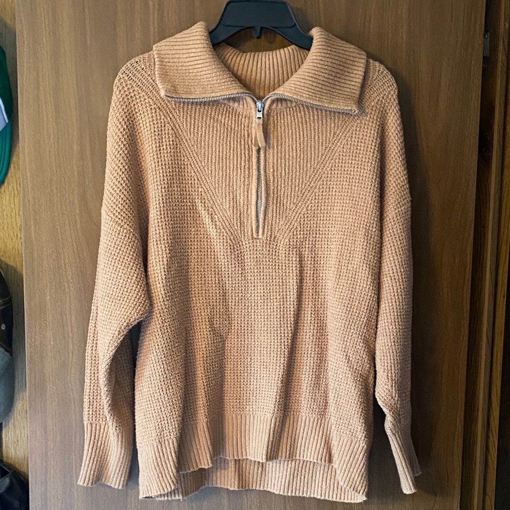 aerie Oversized Quarter Zip Sweater